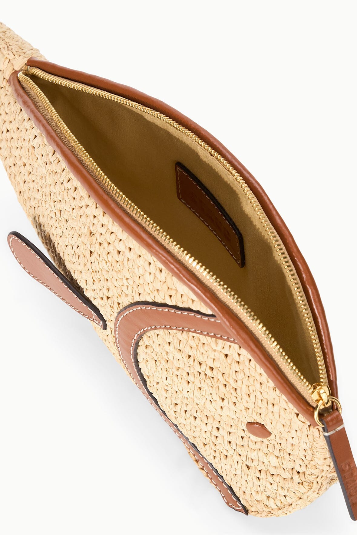 STAUD Handbags Pesce Raffia Clutch Natural Tan