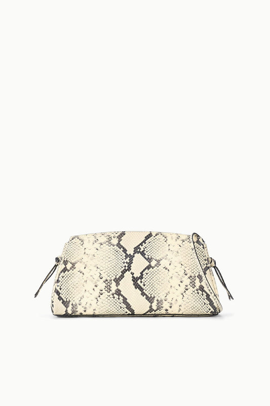 STAUD Handbags Maude Convertible Clutch White Snake