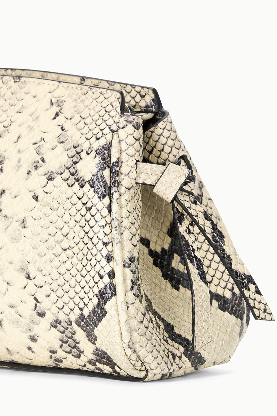 STAUD Handbags Maude Convertible Clutch White Snake
