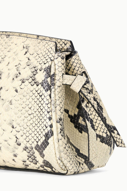 STAUD Handbags Maude Convertible Clutch White Snake