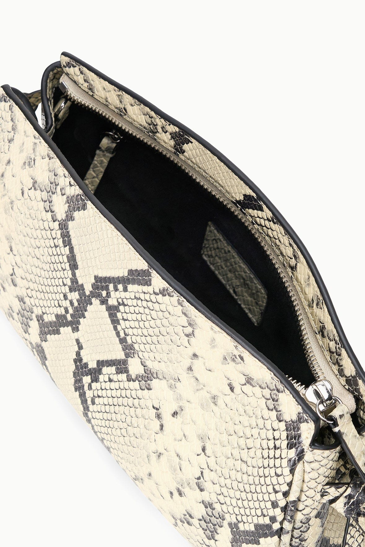 STAUD Handbags Maude Convertible Clutch White Snake