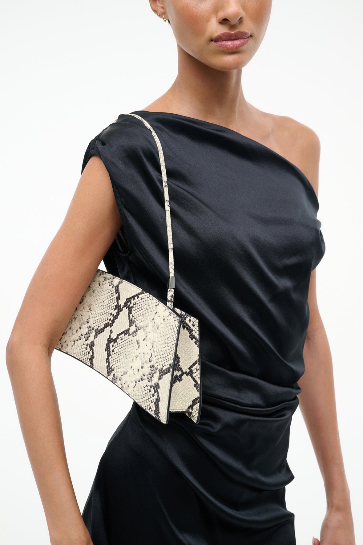 STAUD Handbags Coco Shoulder Bag White Snake