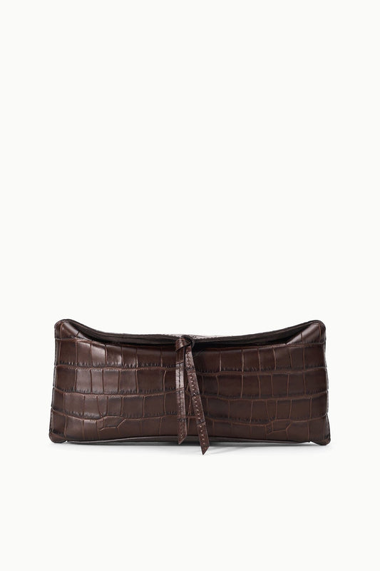 STAUD Handbags Eve Clutch Espresso Croco