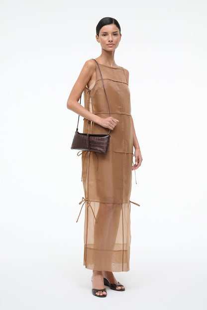 STAUD Handbags Eve Clutch Espresso Croco