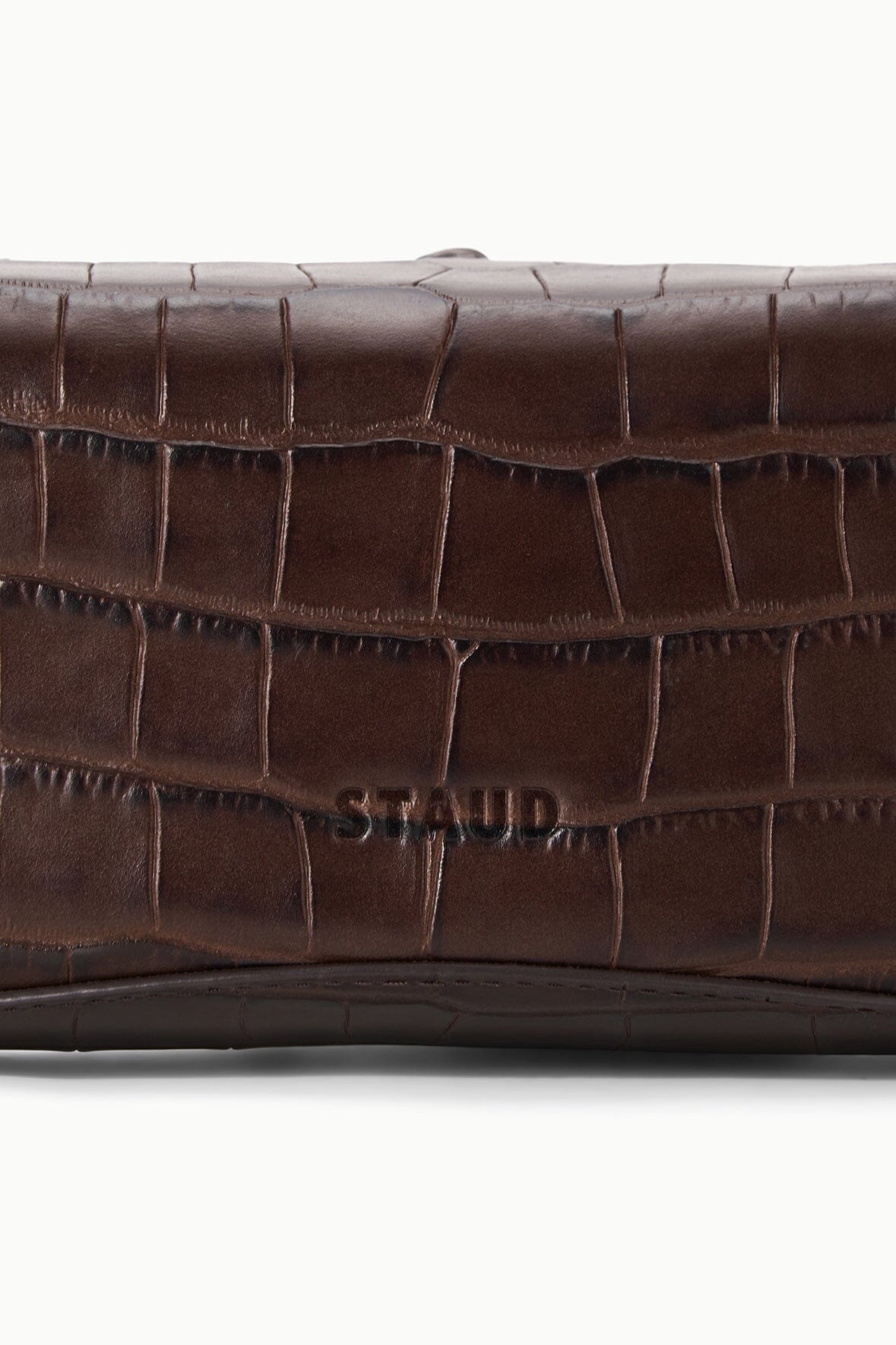 STAUD Handbags Eve Clutch Espresso Croco