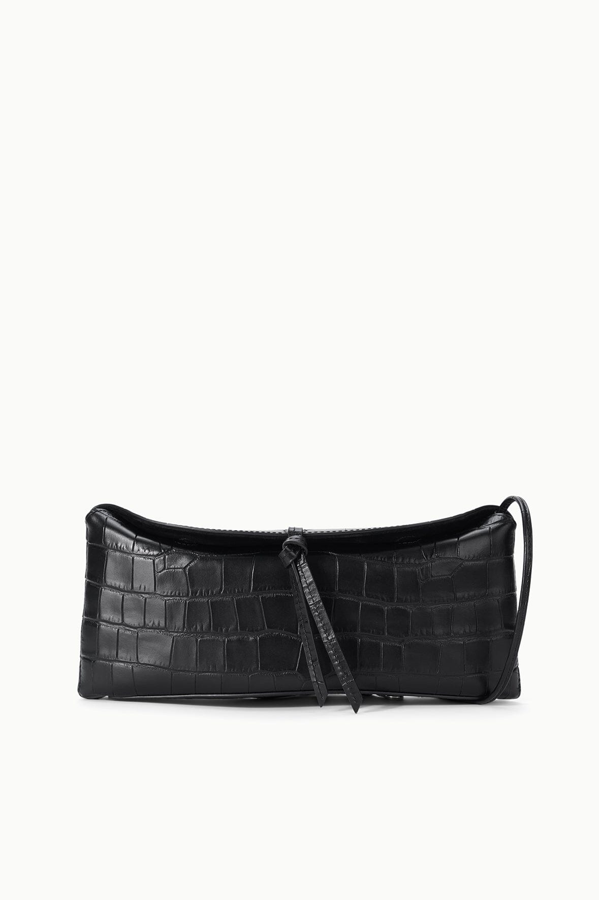 STAUD Handbags Eve Clutch Black Croco
