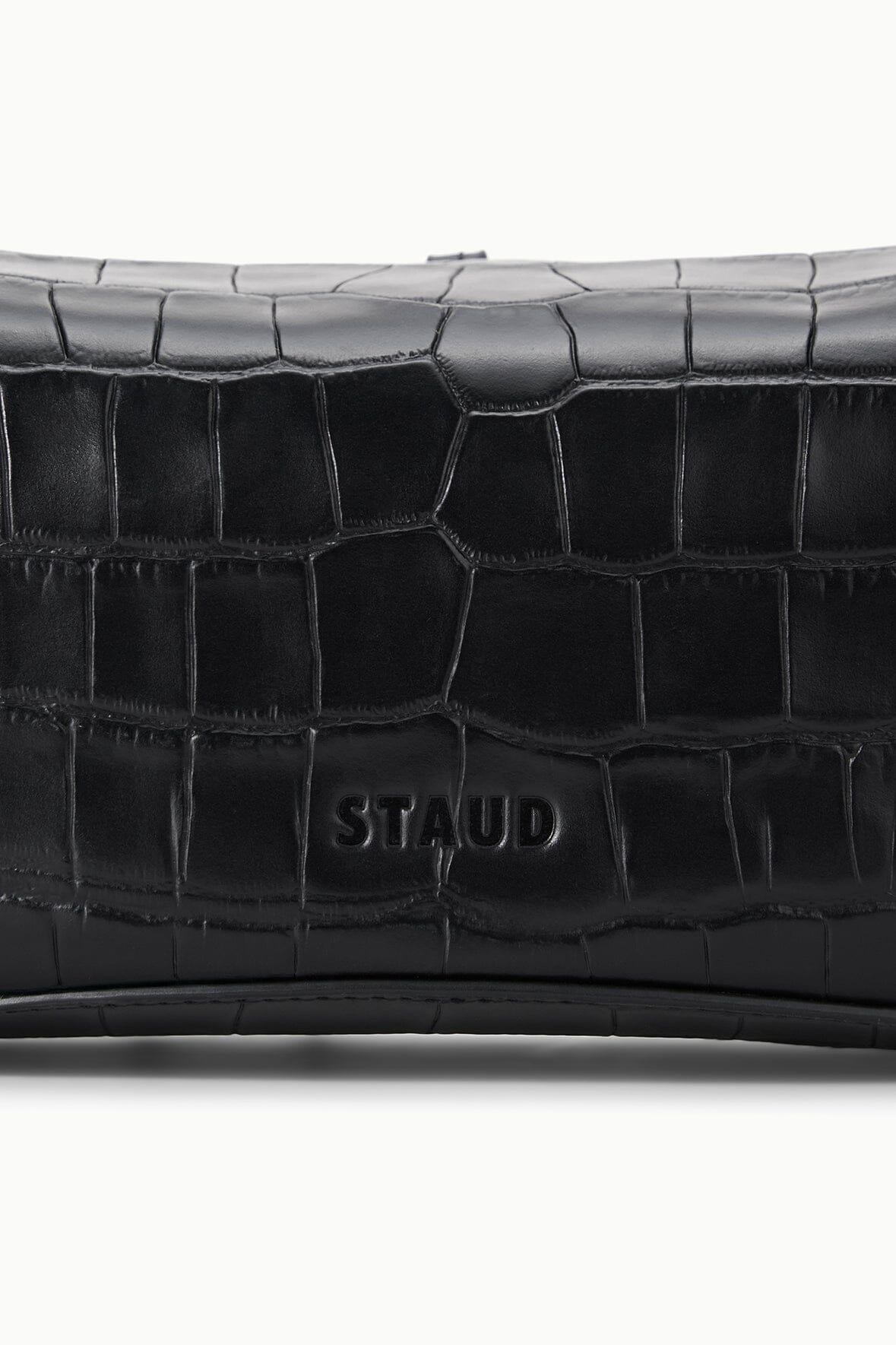 STAUD Handbags Eve Clutch Black Croco