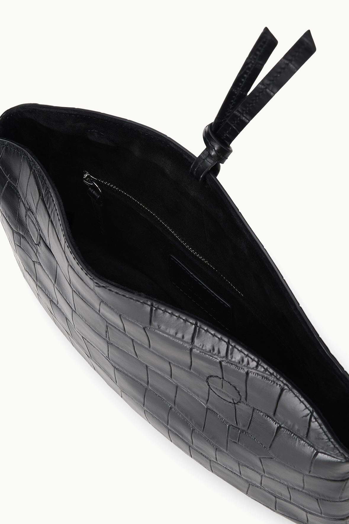 STAUD Handbags Eve Clutch Black Croco