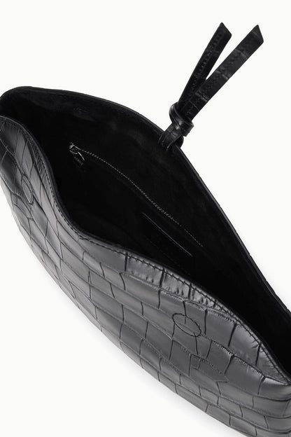 STAUD Handbags Eve Clutch Black Croco