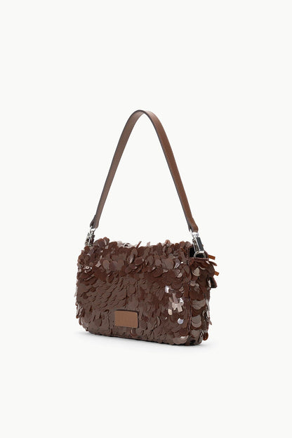 STAUD Handbags Timmy Shoulder Bag Cacao Sequins