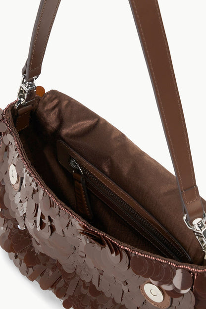STAUD Handbags Timmy Shoulder Bag Cacao Sequins