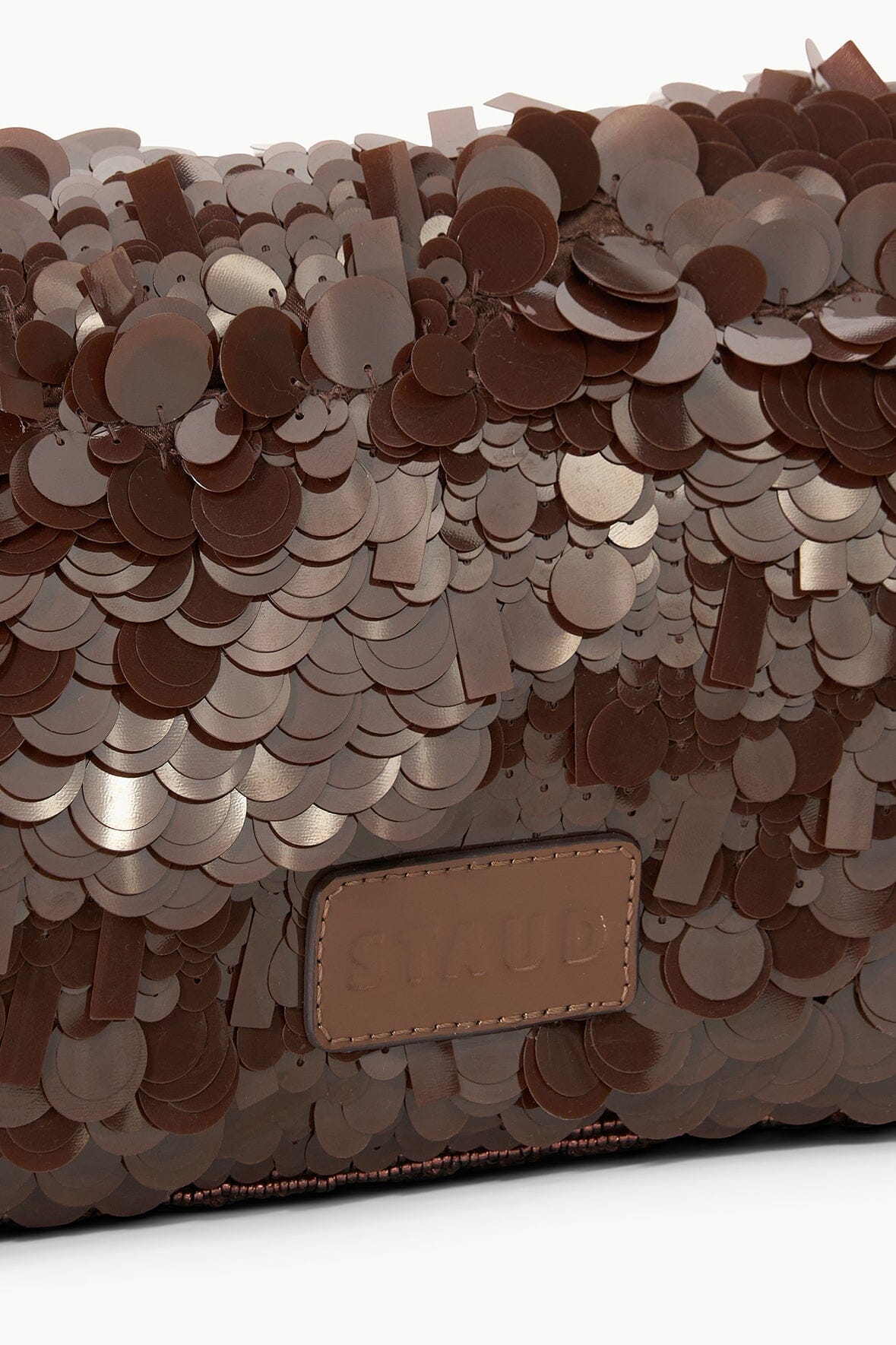 STAUD Handbags Timmy Shoulder Bag Cacao Sequins