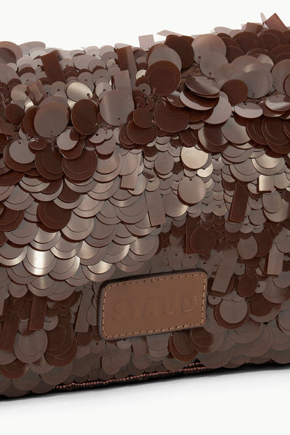 STAUD Handbags Timmy Shoulder Bag Cacao Sequins