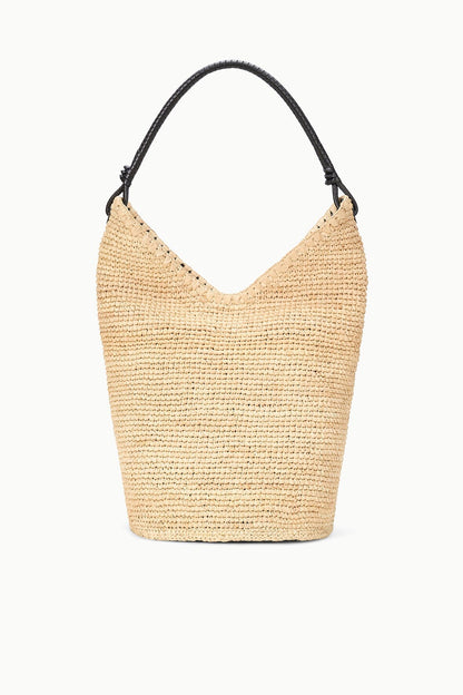 STAUD Handbags Lani Large Raffia Bucket Bag Natural
