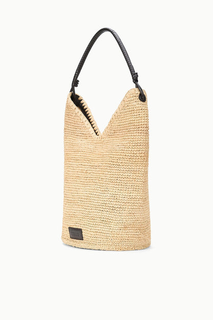 STAUD Handbags Lani Large Raffia Bucket Bag Natural