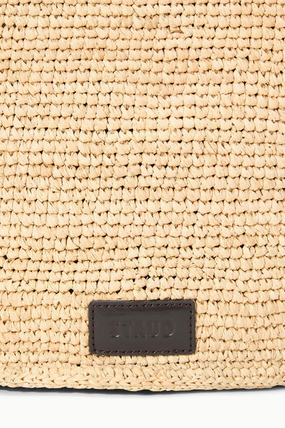 STAUD Handbags Lani Large Raffia Bucket Bag Natural