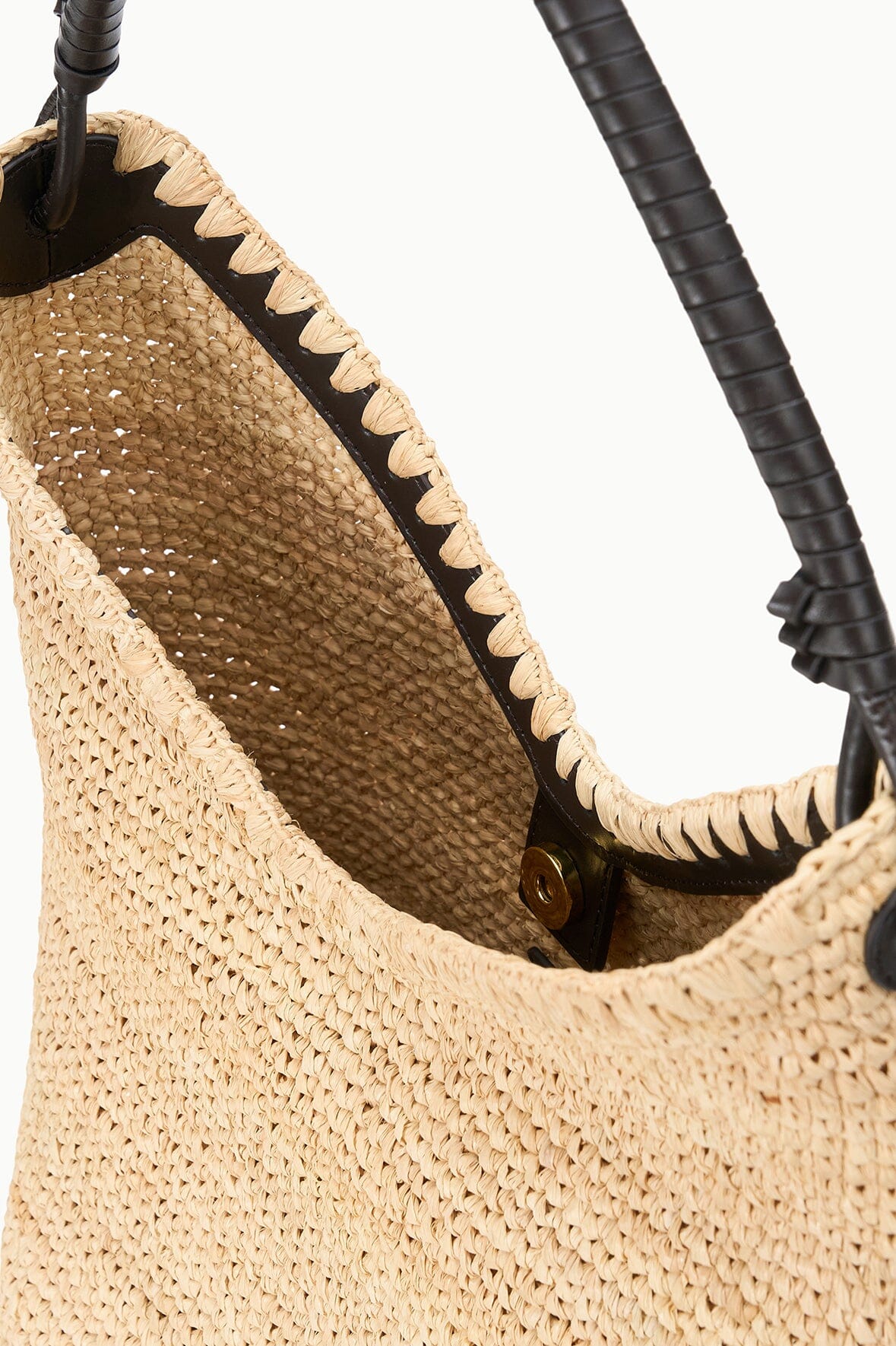 STAUD Handbags Lani Large Raffia Bucket Bag Natural