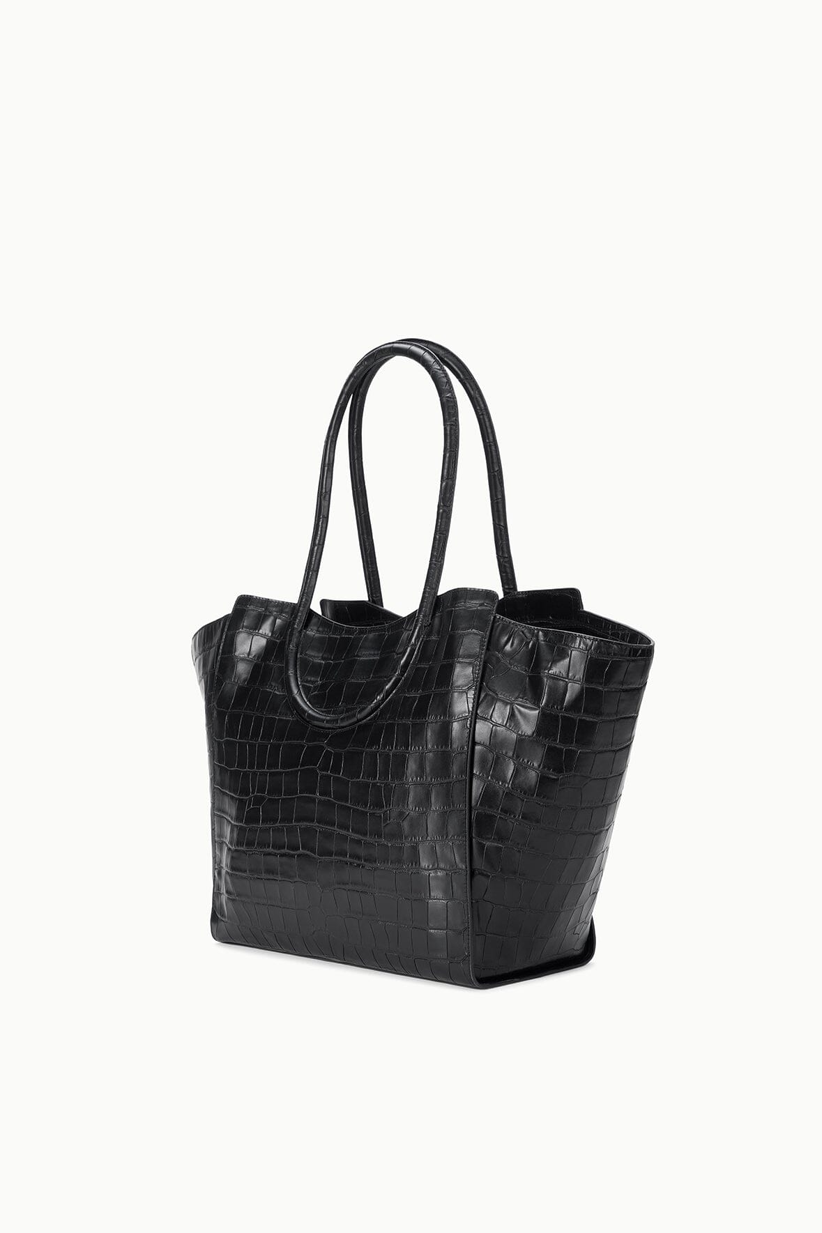 STAUD Handbags Maude Tote Bag Black Croco