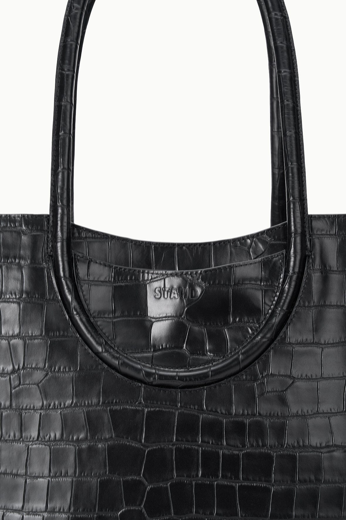 STAUD Handbags Maude Tote Bag Black Croco