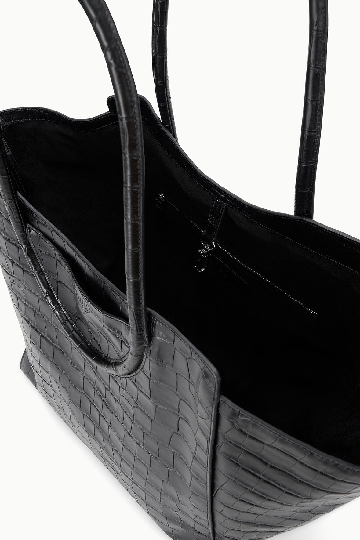 STAUD Handbags Maude Tote Bag Black Croco