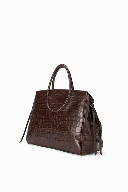 STAUD Handbags Maude Carryall Espresso Croco