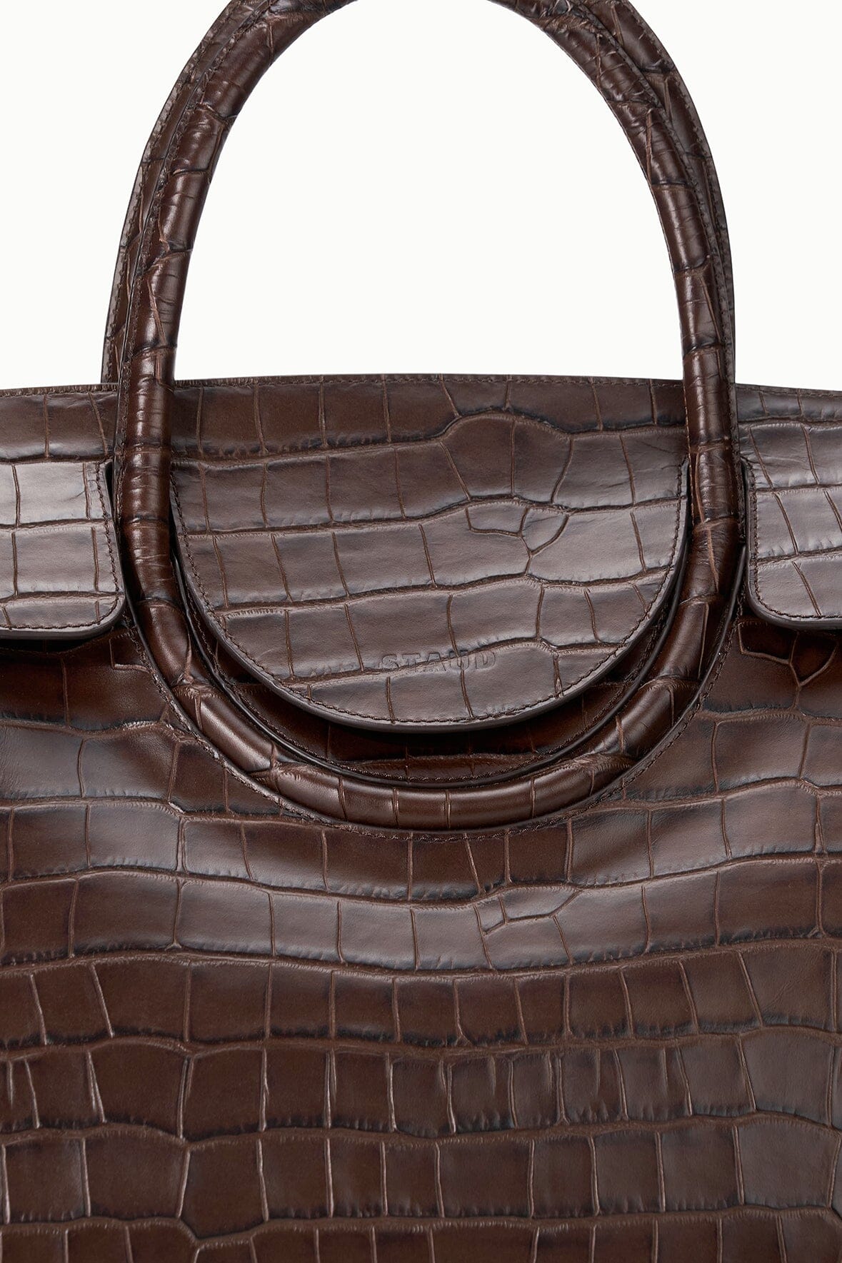 STAUD Handbags Maude Carryall Espresso Croco