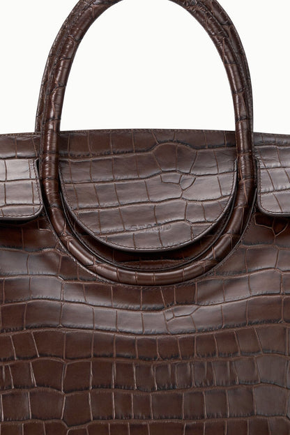 STAUD Handbags Maude Carryall Espresso Croco