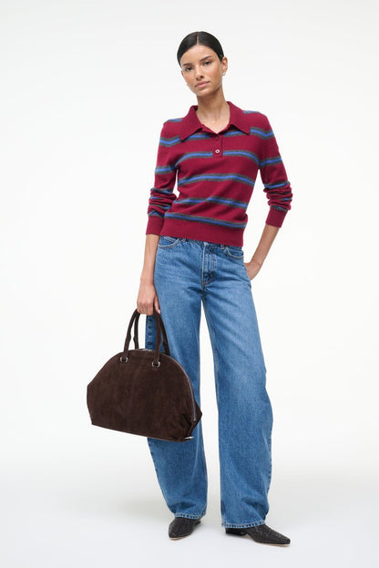 STAUD Handbags Hester Satchel Espresso Suede