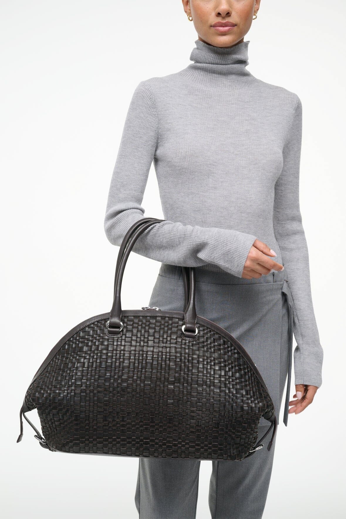 STAUD Handbags|Sale Hester Satchel Espresso Woven