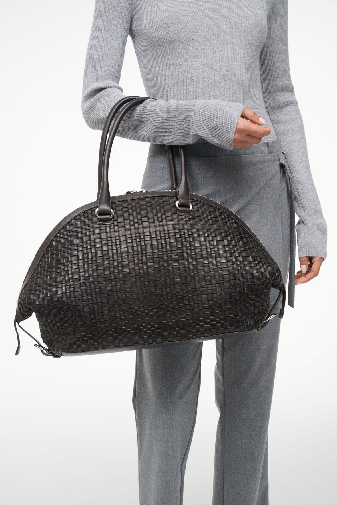 STAUD Handbags|Sale Hester Satchel Espresso Woven