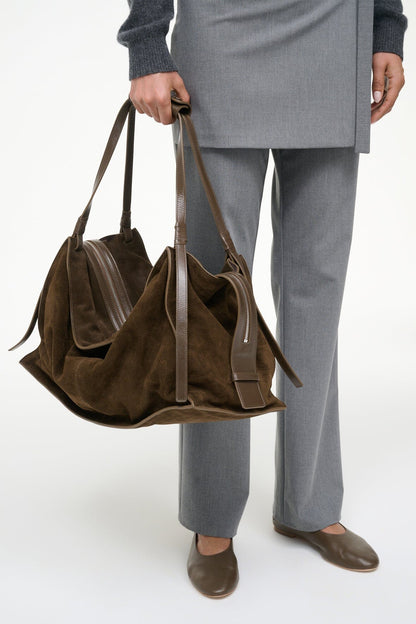 STAUD Handbags Large Harold Bag Truffle Suede