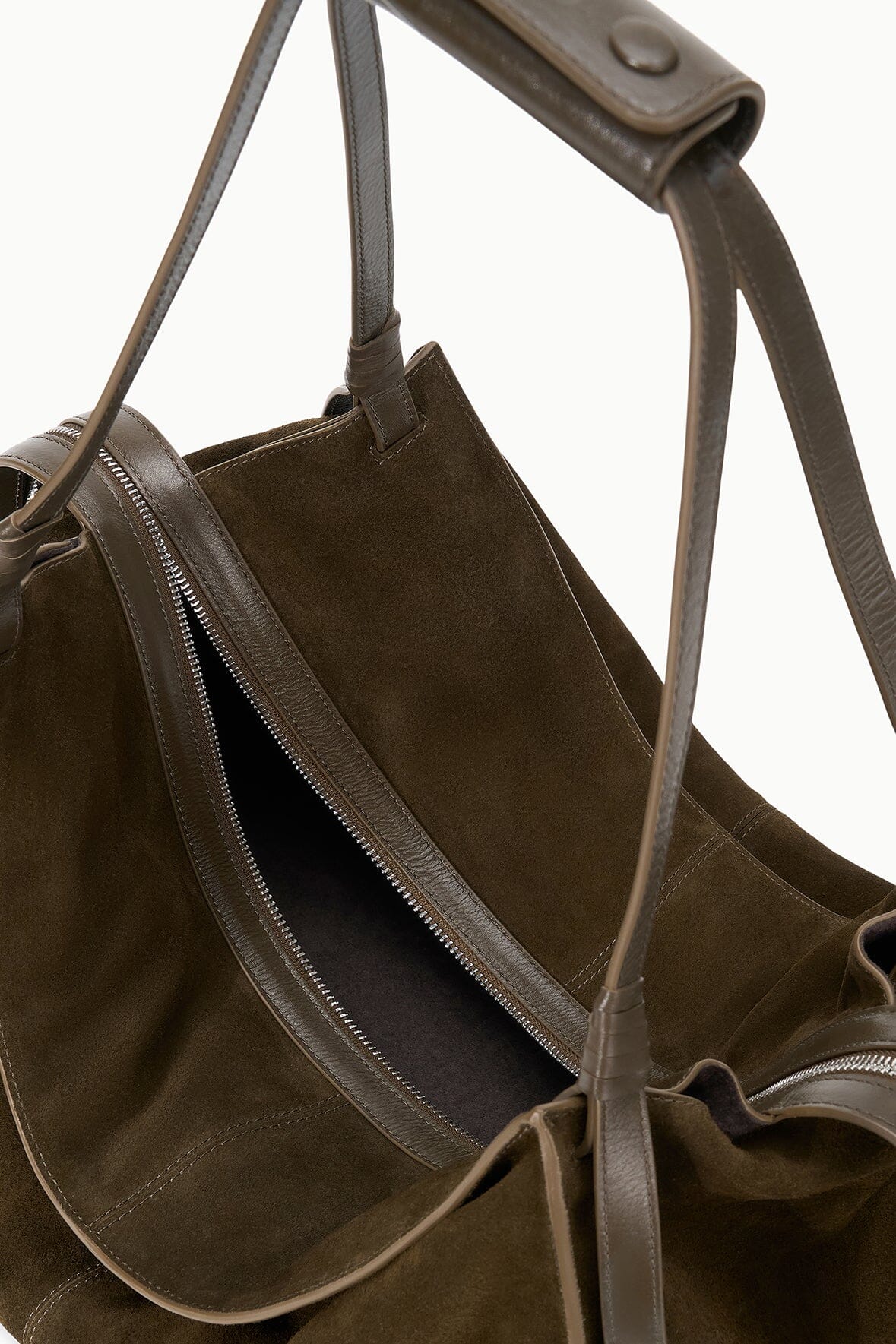 STAUD Handbags Large Harold Bag Truffle Suede