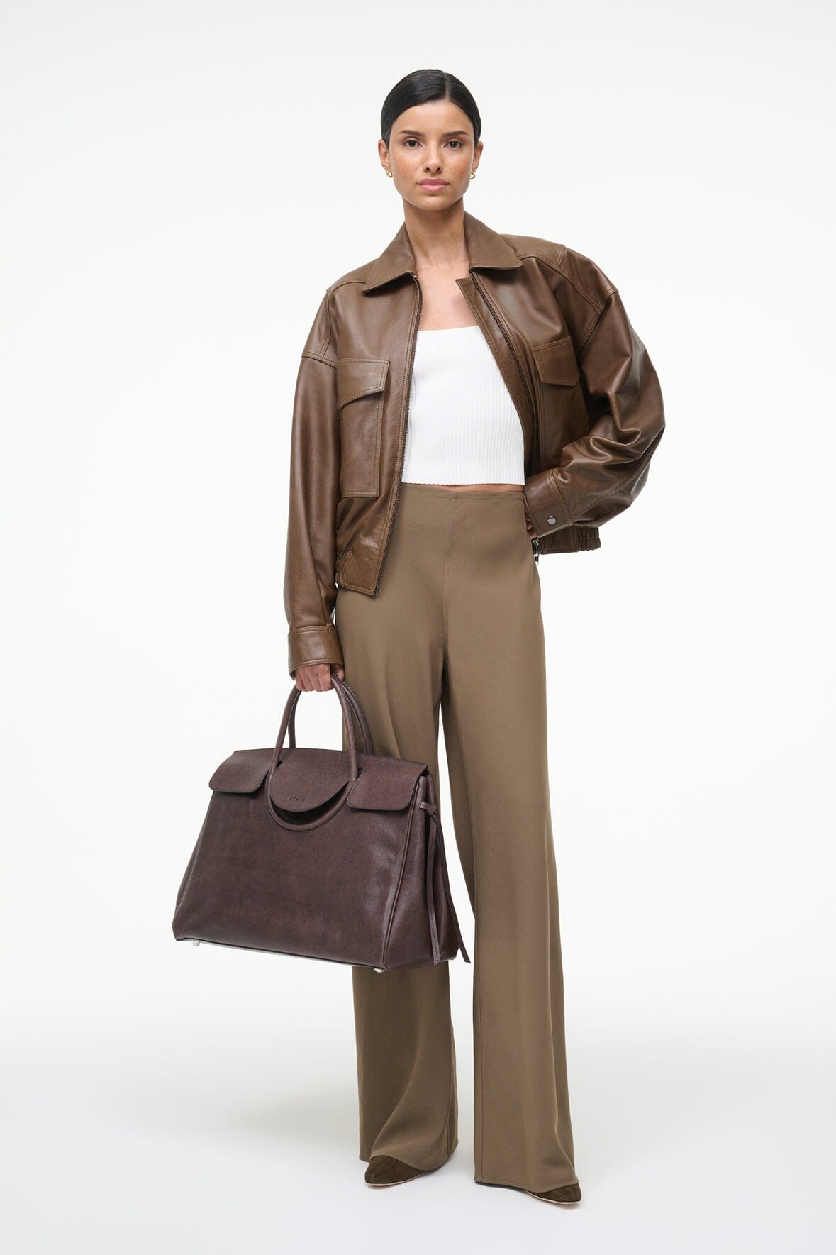 STAUD Handbags Large Maude Carryall Espresso