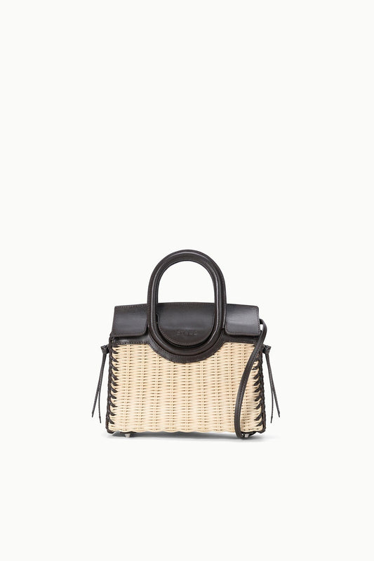 STAUD Handbags Maude Mini Wicker Carryall Natural Espresso