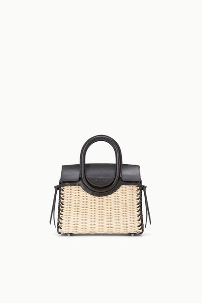 STAUD Handbags Maude Mini Wicker Carryall Natural Espresso
