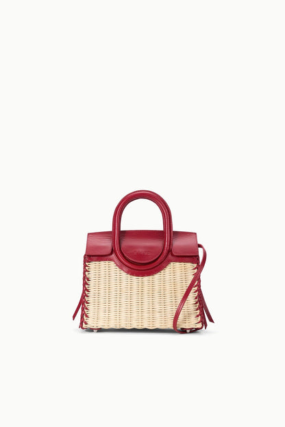 STAUD Handbags Maude Mini Wicker Carryall Natural Rouge