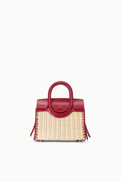 STAUD Handbags Maude Mini Wicker Carryall Natural Rouge