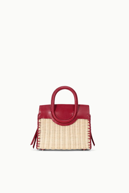 STAUD Handbags Maude Mini Wicker Carryall Natural Rouge