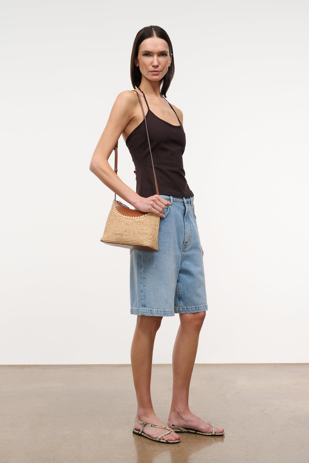 STAUD Handbags Rowey Raffia Bag Natural Tan