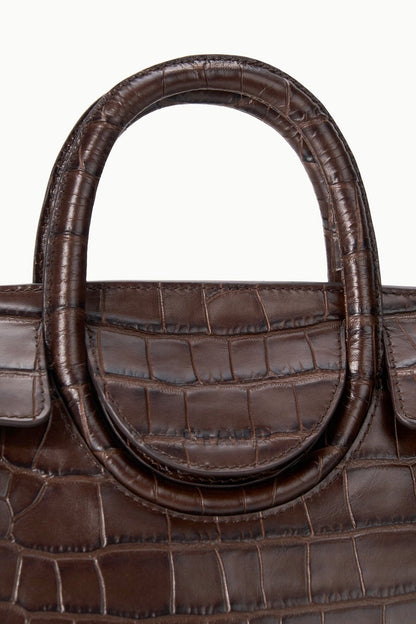 STAUD Handbags Maude Mini Carryall Espresso Croco