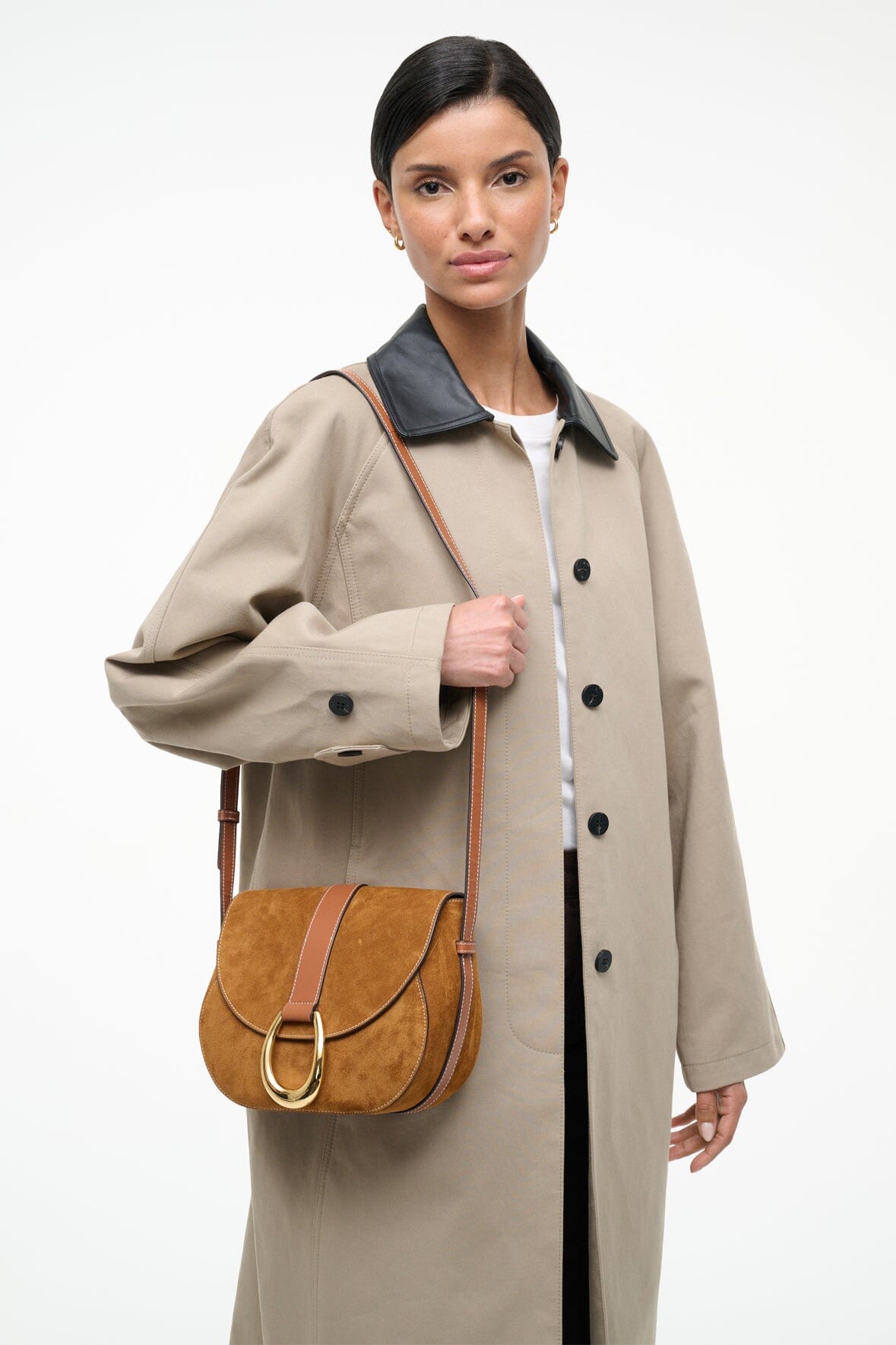 STAUD Handbags Bella Saddle Bag Tan