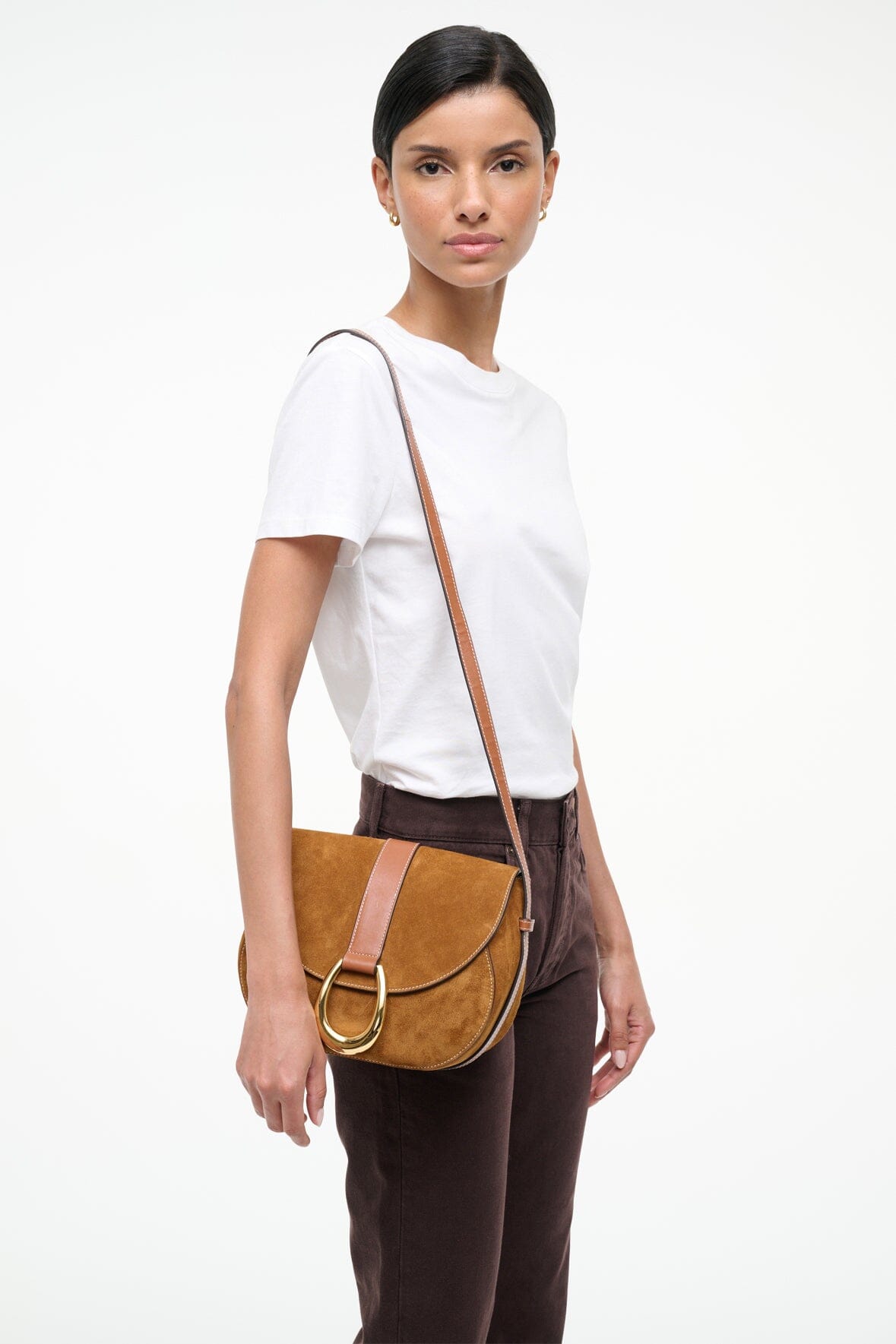 STAUD Handbags Bella Saddle Bag Tan