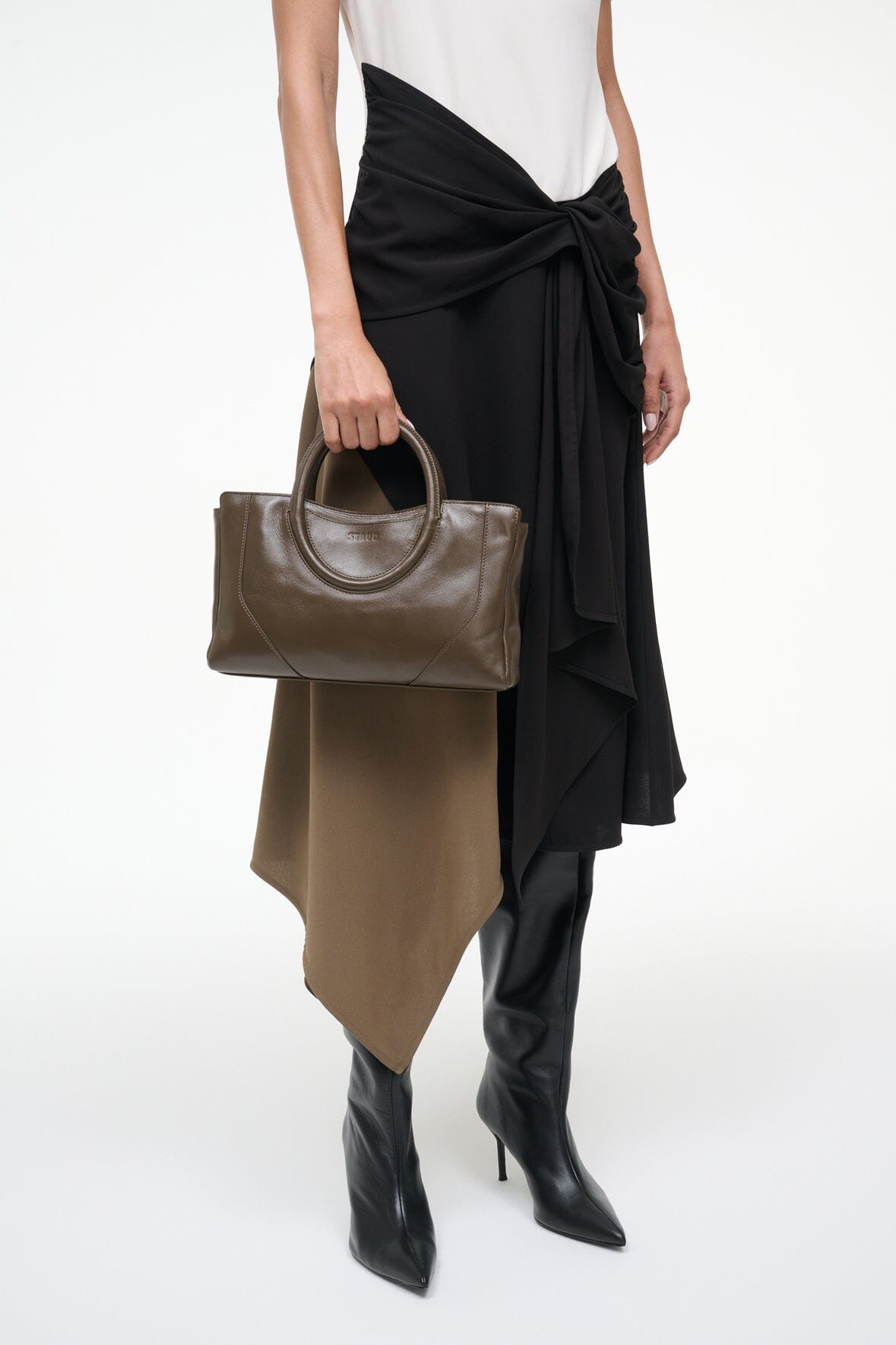 STAUD Handbags Maude Mini Satchel Bag Truffle