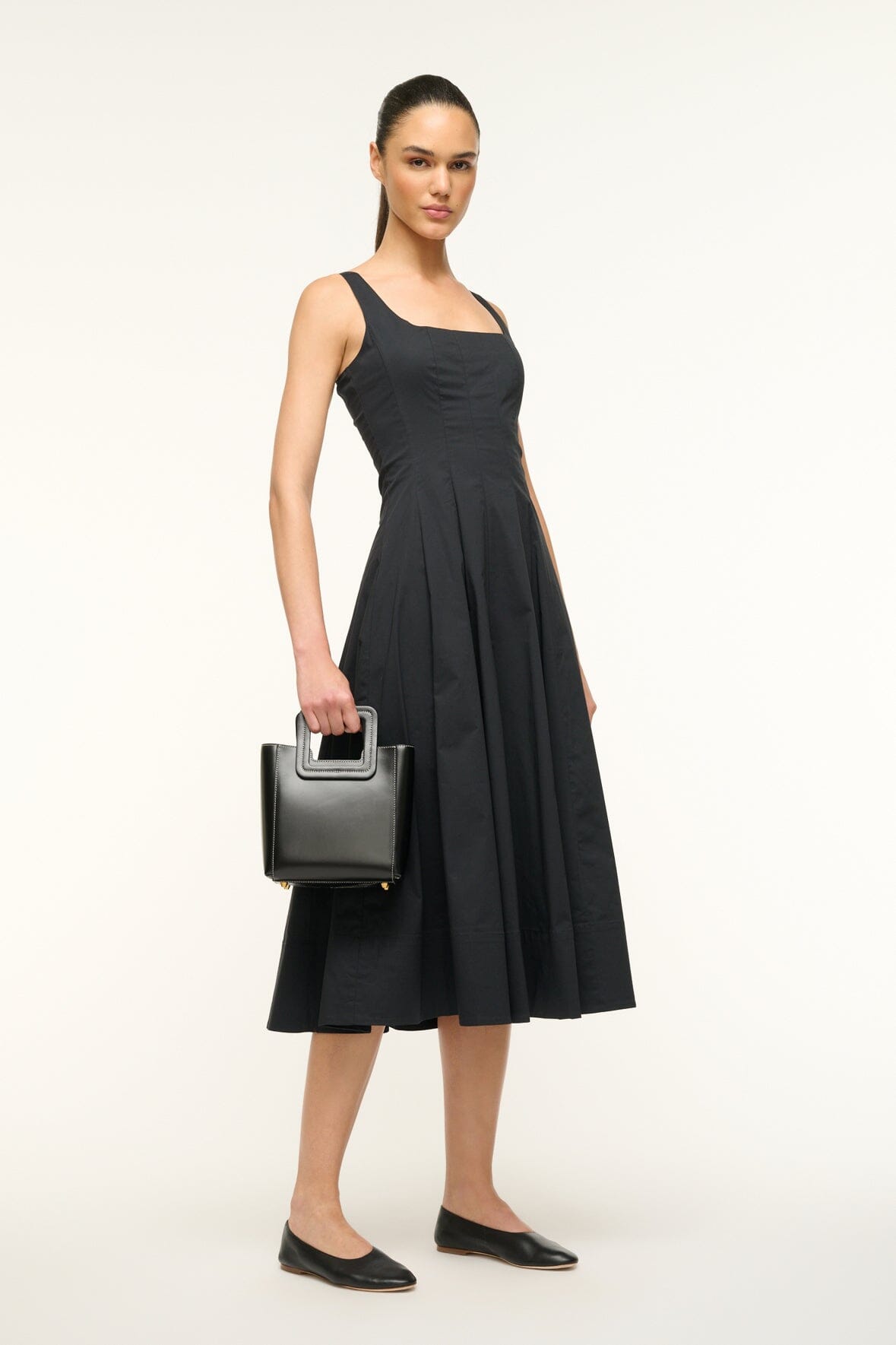 STAUD Handbags Mini Shirley Leather Bag - Black