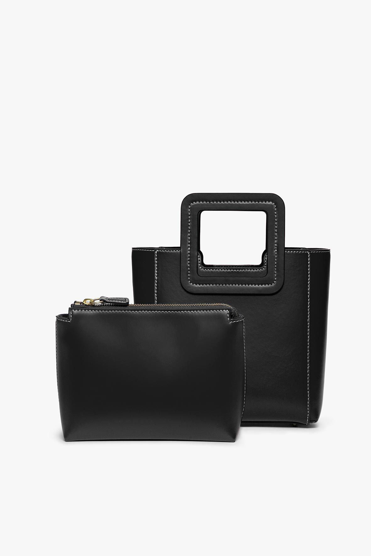 STAUD Handbags Mini Shirley Leather Bag - Black