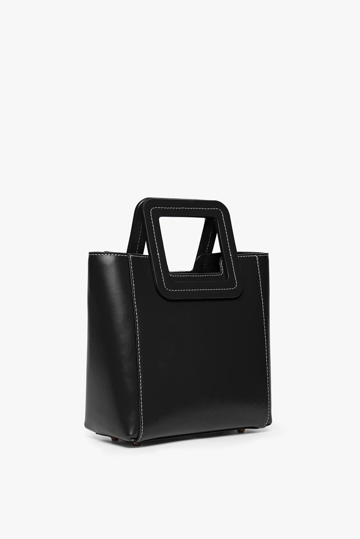 STAUD Handbags Mini Shirley Leather Bag - Black
