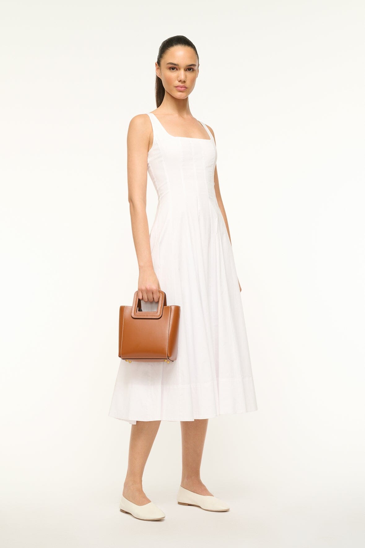 STAUD Handbags Mini Shirley Leather Bag - Saddle