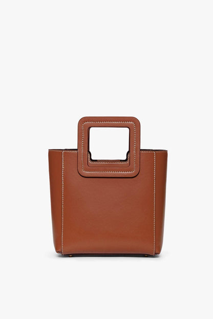 STAUD Handbags Mini Shirley Leather Bag - Saddle
