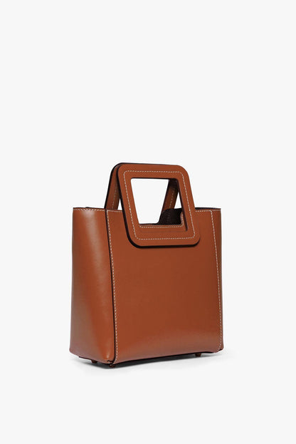 STAUD Handbags Mini Shirley Leather Bag - Saddle