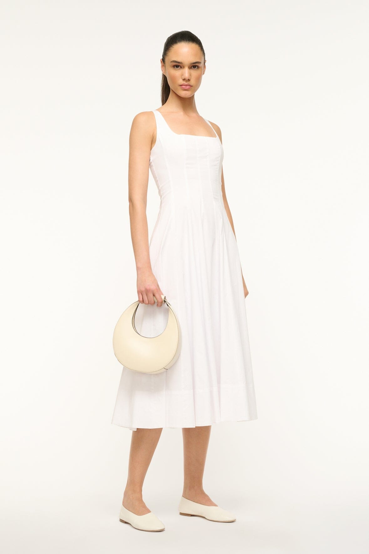 STAUD Handbags Mini Moon Bag - Cream